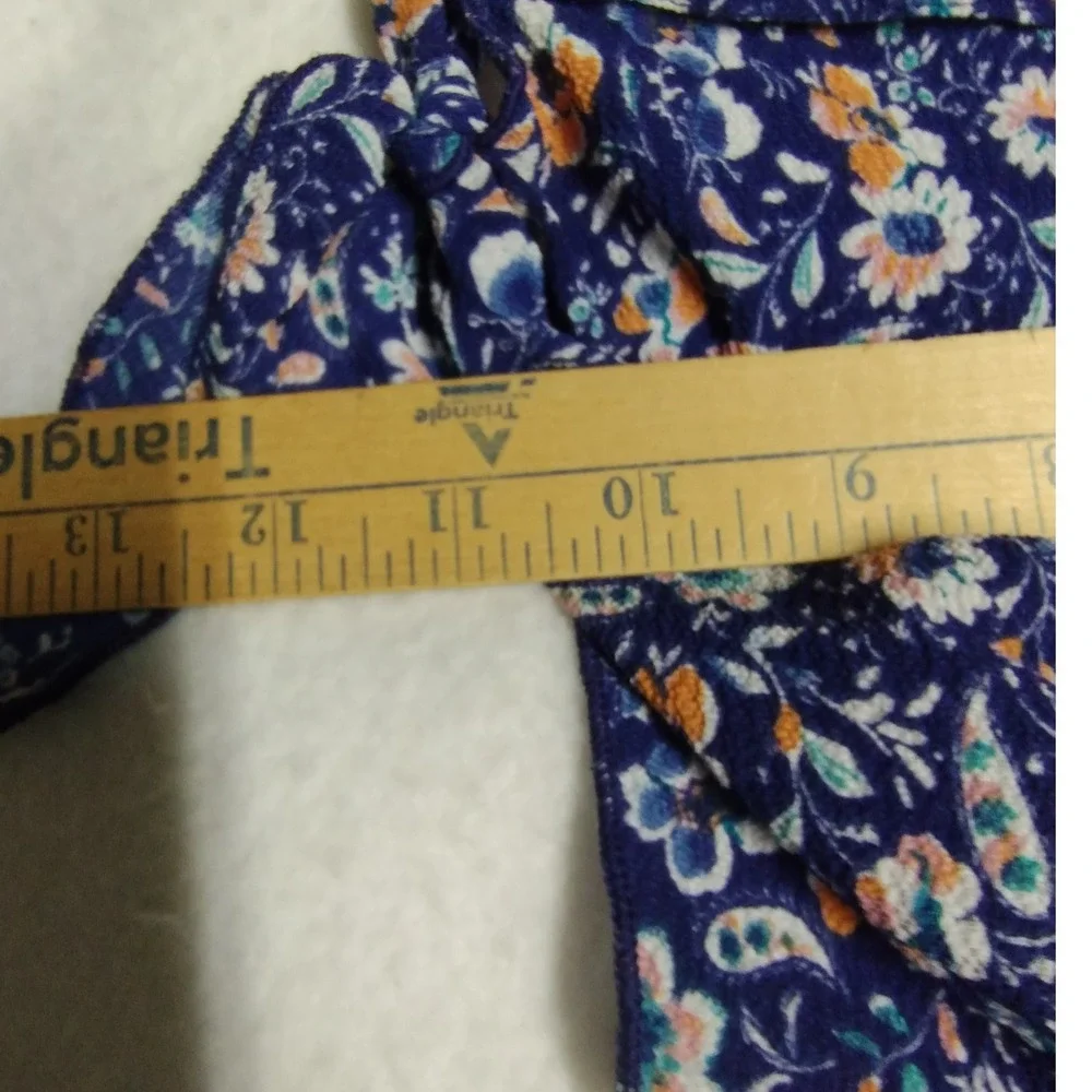 Speechless Girls 2pc‎ Blue Floral Matching Skirt Set Puff Sleeve Top Size12
